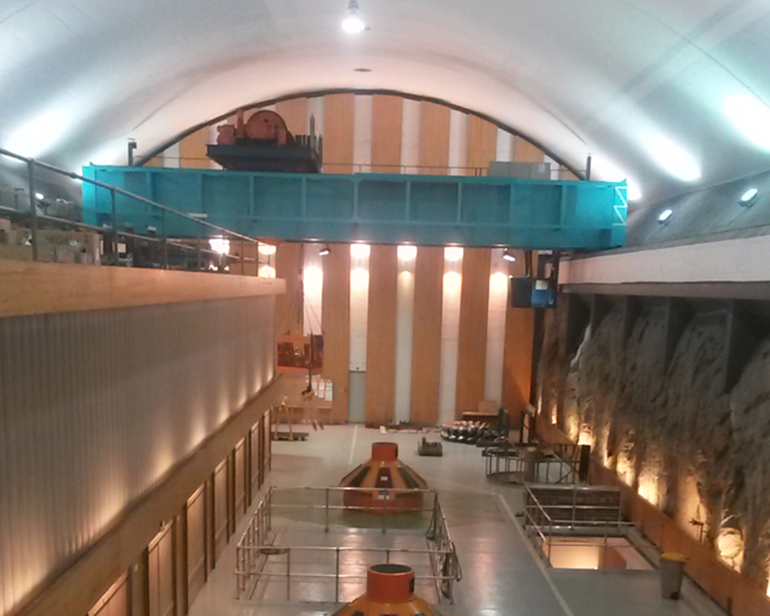 The machine hall with two turbines.